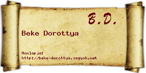 Beke Dorottya névjegykártya